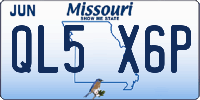 MO license plate QL5X6P