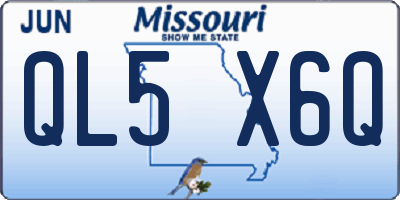 MO license plate QL5X6Q