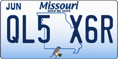 MO license plate QL5X6R