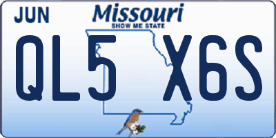 MO license plate QL5X6S