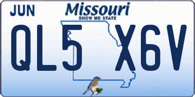 MO license plate QL5X6V