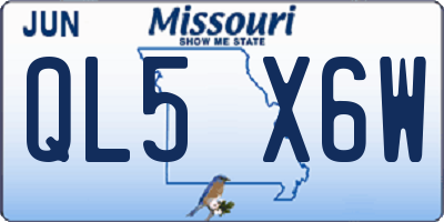 MO license plate QL5X6W