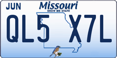 MO license plate QL5X7L