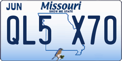 MO license plate QL5X7O