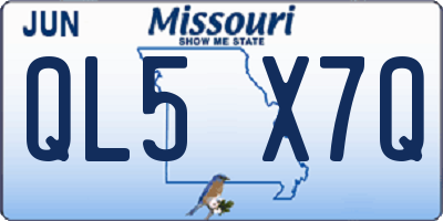 MO license plate QL5X7Q