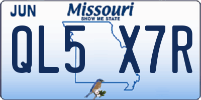 MO license plate QL5X7R
