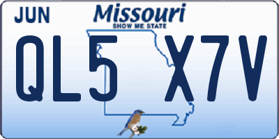 MO license plate QL5X7V