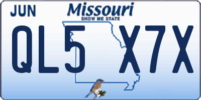 MO license plate QL5X7X