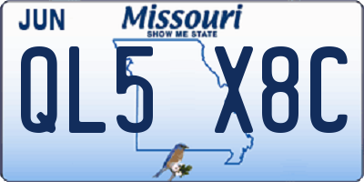 MO license plate QL5X8C