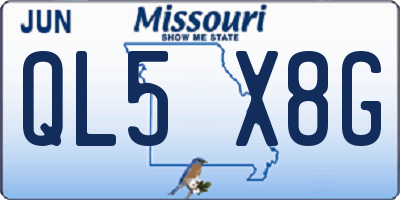 MO license plate QL5X8G