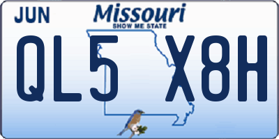 MO license plate QL5X8H