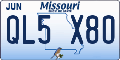 MO license plate QL5X8O