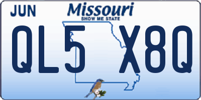 MO license plate QL5X8Q