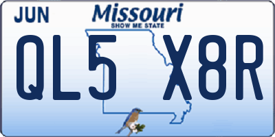 MO license plate QL5X8R