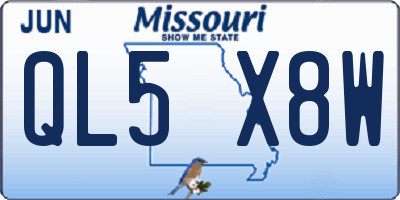 MO license plate QL5X8W