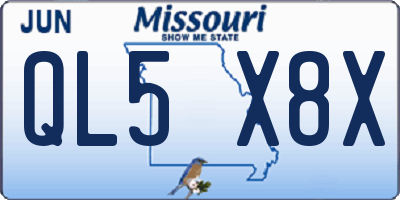 MO license plate QL5X8X