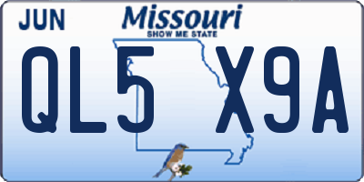 MO license plate QL5X9A