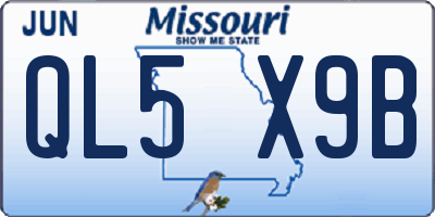 MO license plate QL5X9B