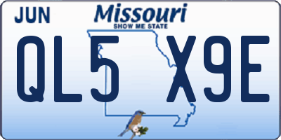 MO license plate QL5X9E
