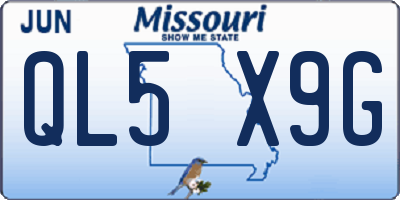MO license plate QL5X9G