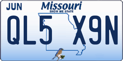 MO license plate QL5X9N