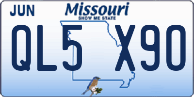 MO license plate QL5X9O