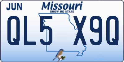 MO license plate QL5X9Q