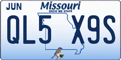 MO license plate QL5X9S