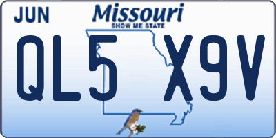 MO license plate QL5X9V