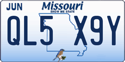 MO license plate QL5X9Y