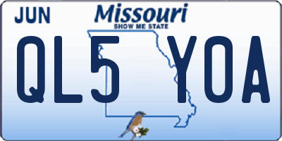 MO license plate QL5Y0A