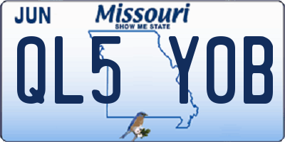MO license plate QL5Y0B