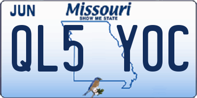 MO license plate QL5Y0C