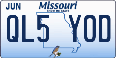 MO license plate QL5Y0D
