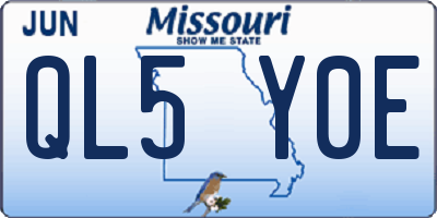 MO license plate QL5Y0E
