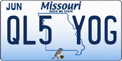 MO license plate QL5Y0G