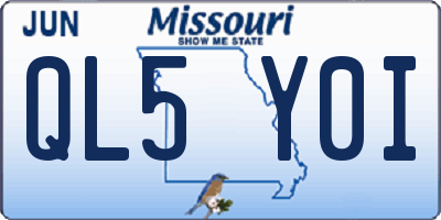 MO license plate QL5Y0I