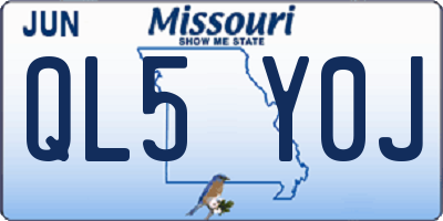 MO license plate QL5Y0J