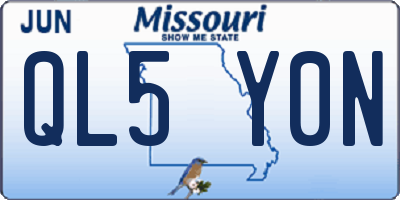 MO license plate QL5Y0N