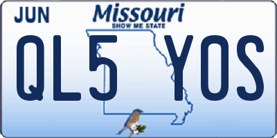 MO license plate QL5Y0S