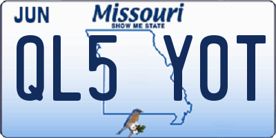 MO license plate QL5Y0T