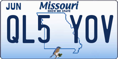 MO license plate QL5Y0V