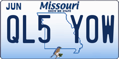 MO license plate QL5Y0W