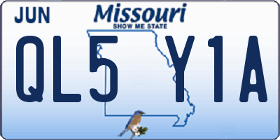 MO license plate QL5Y1A