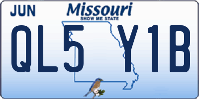 MO license plate QL5Y1B