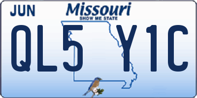 MO license plate QL5Y1C