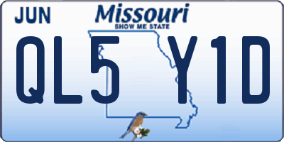 MO license plate QL5Y1D
