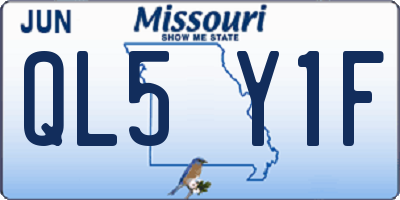 MO license plate QL5Y1F