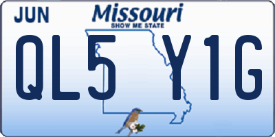 MO license plate QL5Y1G
