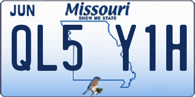 MO license plate QL5Y1H